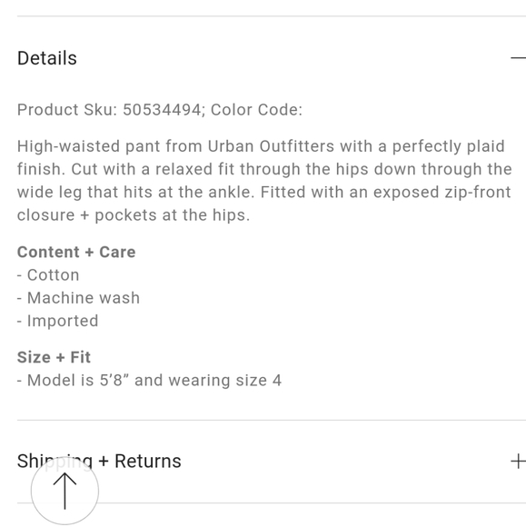 EUC UO Daisy Plaid Zip- Front Wide Leg Pants - Picture 11 of 11